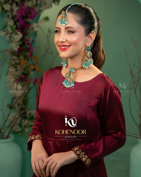 Nauratan Maang Tikka Set
